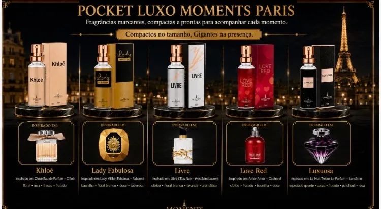 Perfumes de bolsa Moments Paris ,40.00 só aqui  - Foto 4