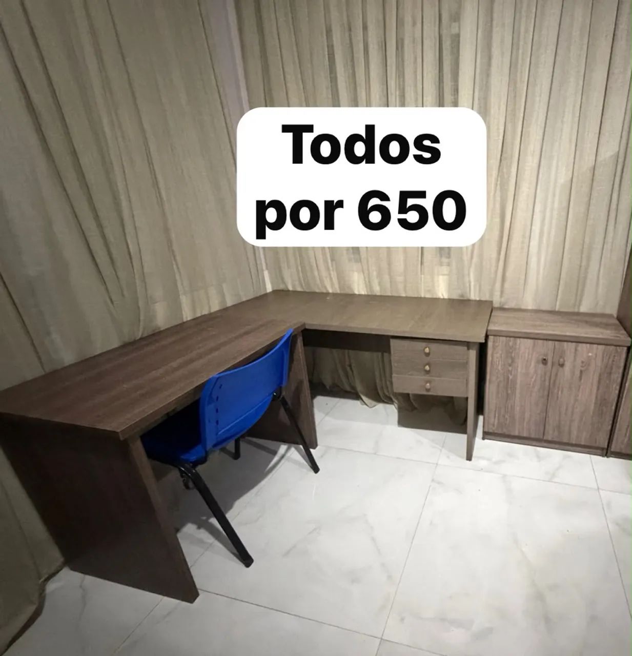 Móveis escritório mesa e arquivo cadeiras alguns de madeira  - Foto 3
