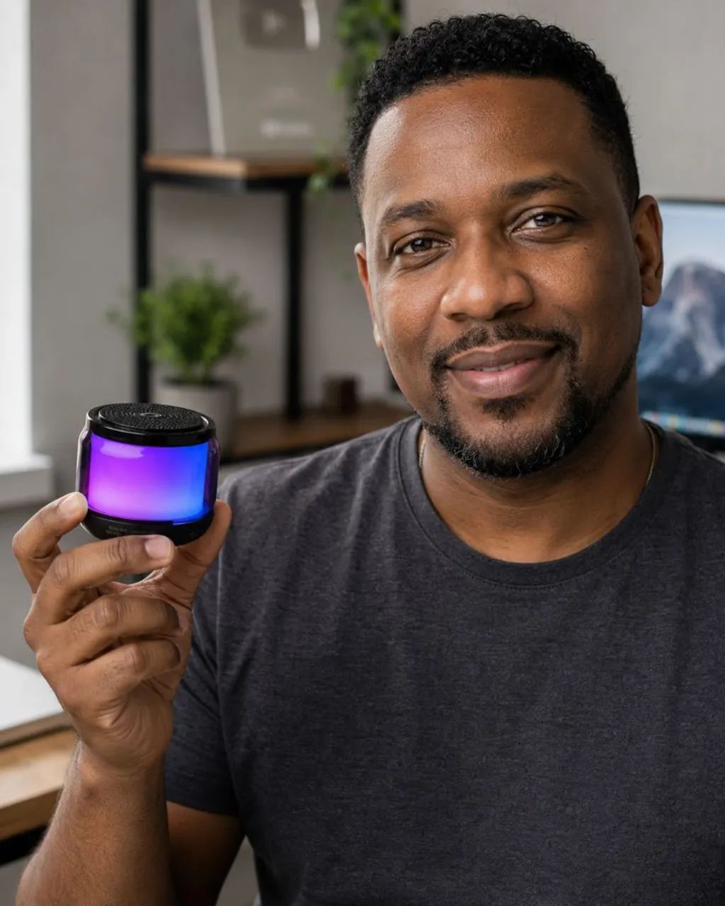 ? Mini Caixa de Som Bluetooth RGB - Compacta e Portátil - Foto 2