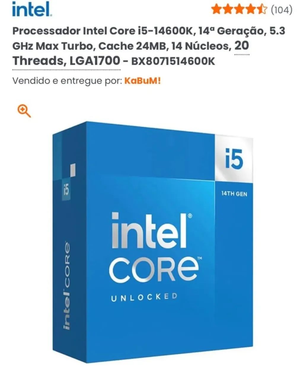 Intel Core i5-14600K 14ª Geração com Vídeo Integrado | LGA1700