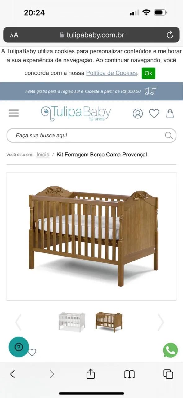 Berço para bebê tulipa beby 