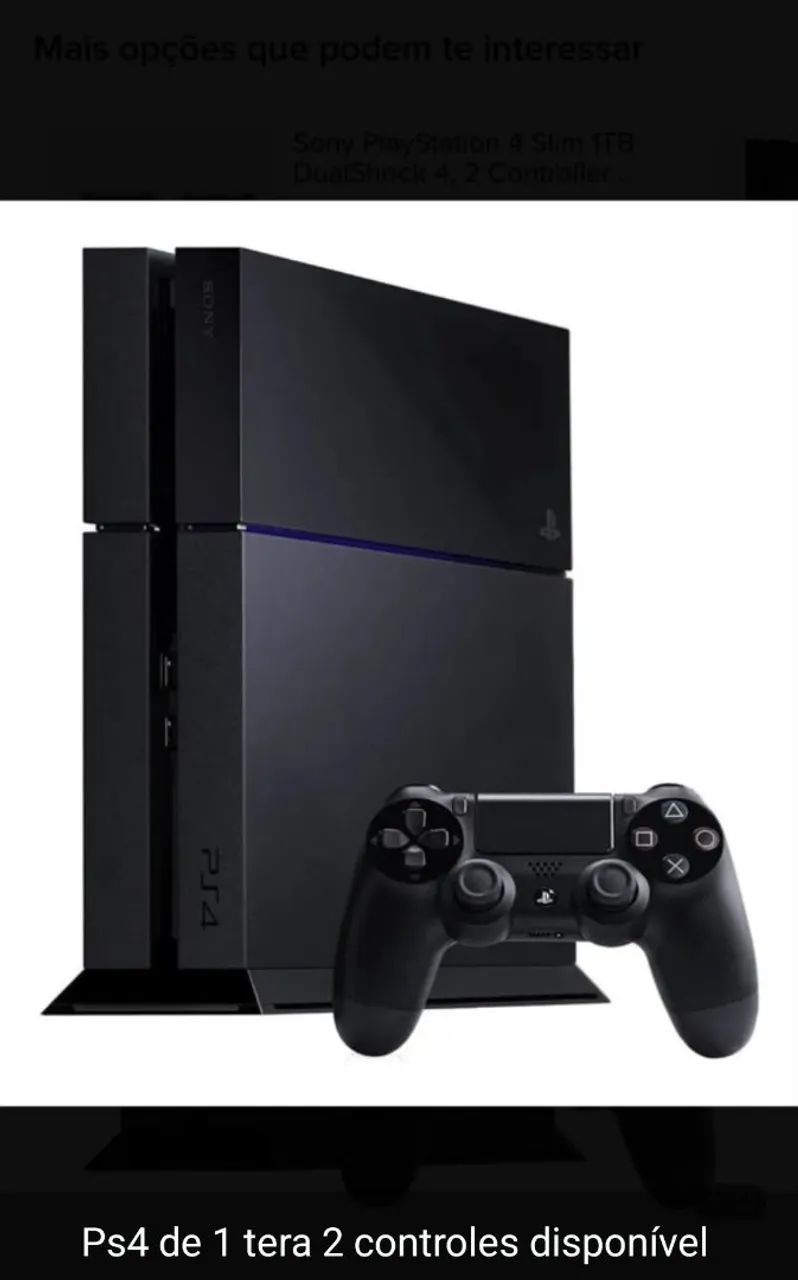 PS4 de 1T com dois controles