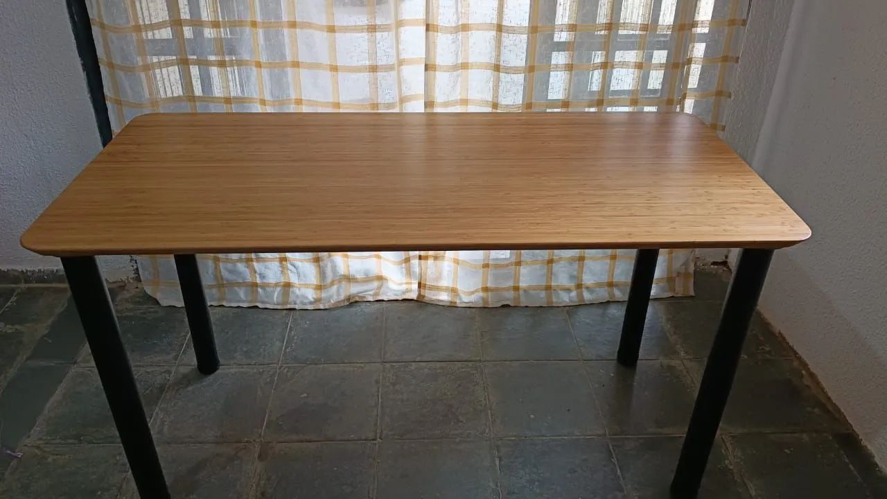 Mesa nova com tampo de bambu  - Foto 6