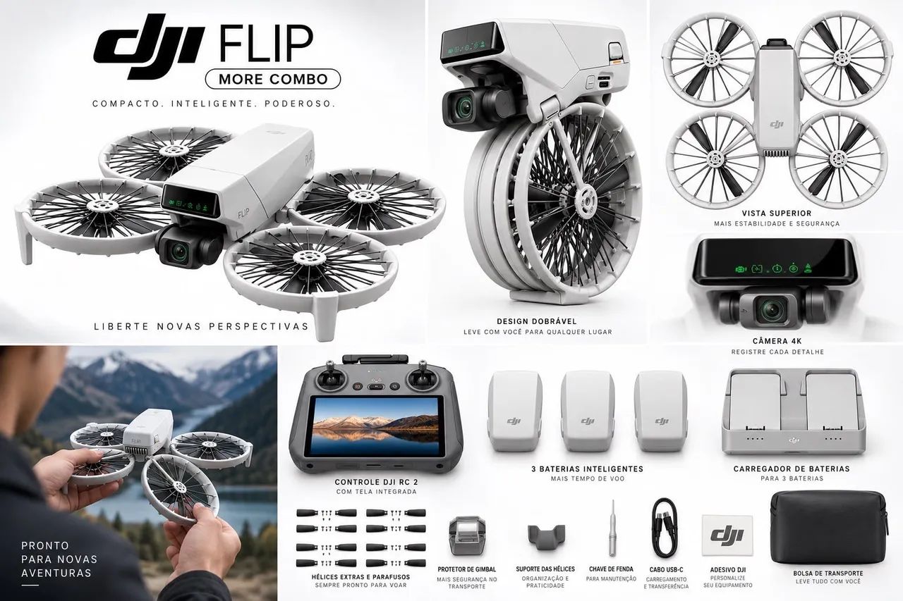 DJI FLIP ? COMBO COMPLETO À VENDA - Foto 5