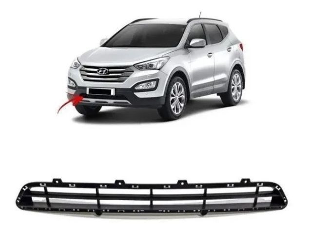 Grade Inferior Central Preta Hyundai Santa Fe 2014 2015 2016