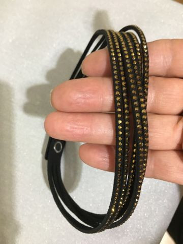 Pulseira de couro swarovski - Foto 4
