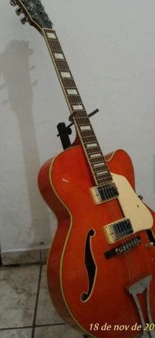Guitarra Semi Acústica Ibanez Artcore Af75d Laranja com case - Foto 6