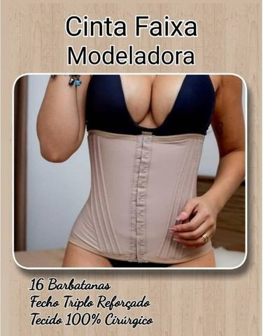 Cinta Modeladora Feminina Abdominal 16 Barbatanas Original - Foto 4