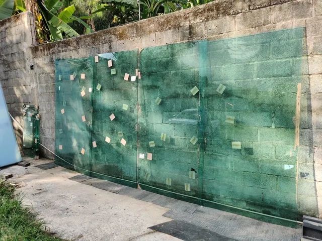 Porta de Correr Blindex 4 folhas verde (SOMENTE O VIDRO) 4,75x2,34