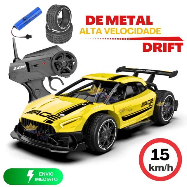 Carro de Controle Remoto Drift Amarelo em Promoção na Americanas