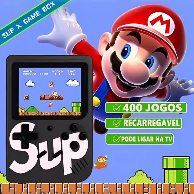 super Mario ) Mini Video Game Game Box500 Jogos Em 1 Portátil Jogos Antigos  Super Mário - Escorrega o Preço