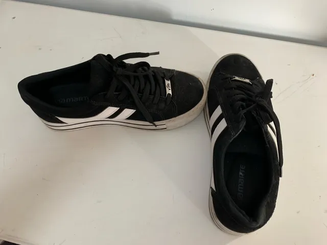 Sapato Plataforma Via Marte preto e branco num 37