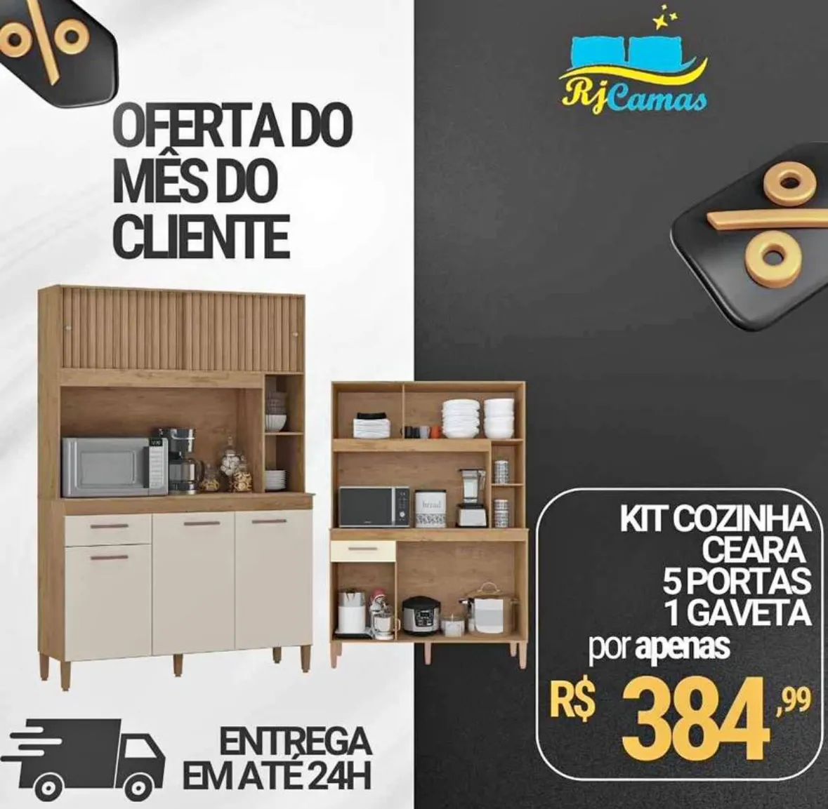 Vendo Armário de cozinha 5 portas 1 gaveta  - Foto 4