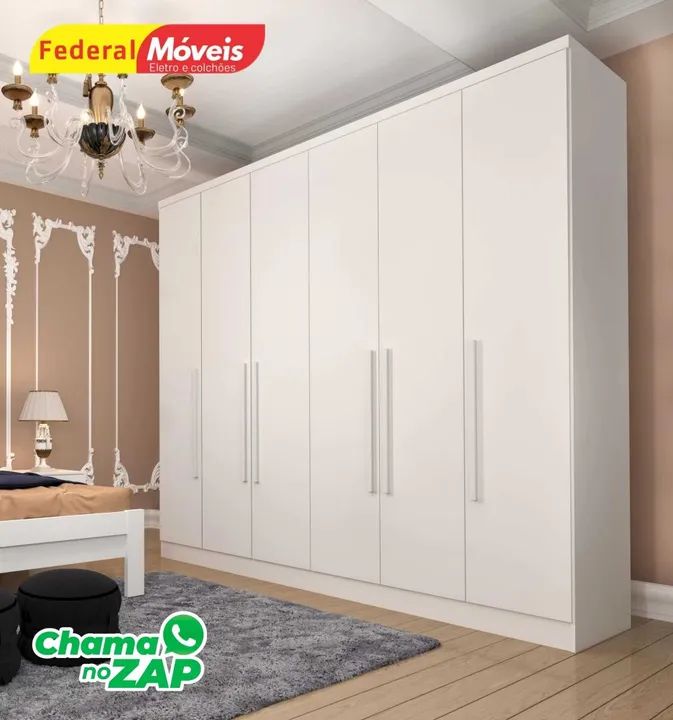 Guarda Roupa 6 Portas e 4 Gavetas Novo Pronta Entrega 