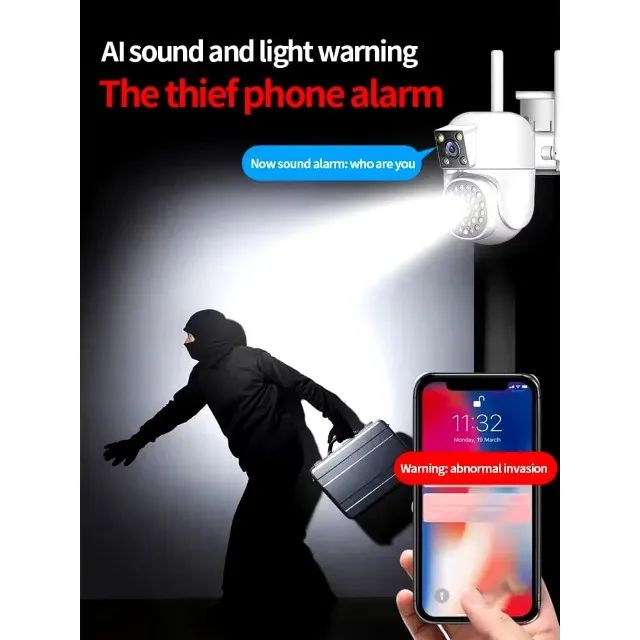 Câmera De Segurança Ip Externa Interna Lente Dupla Wi-fi - Foto 4