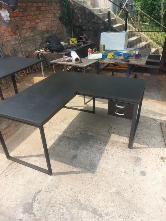 Mesa de Escritório em L Preto - Foto 3