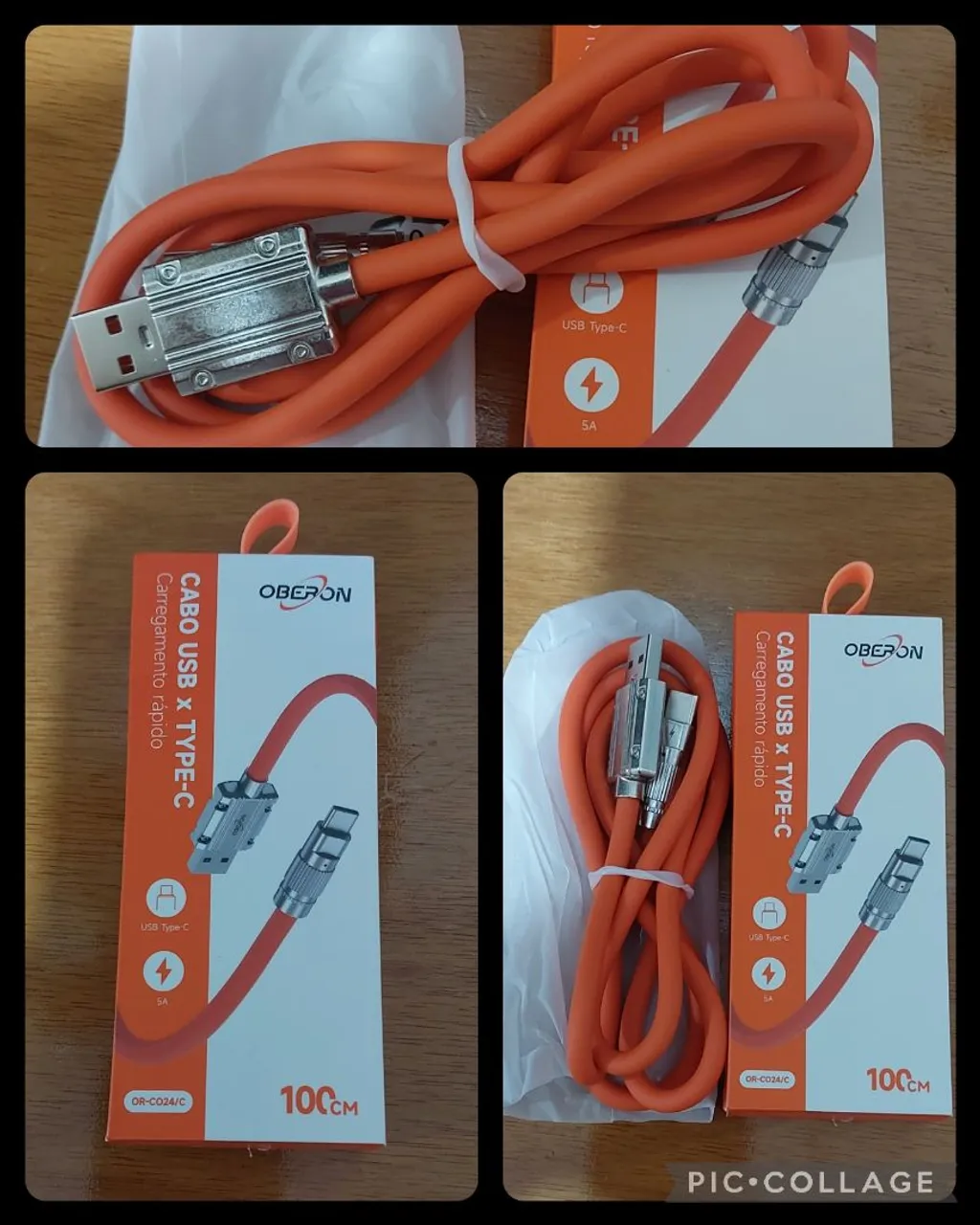 Cabo USB C x Type-C Carregamento Rápido Oberon