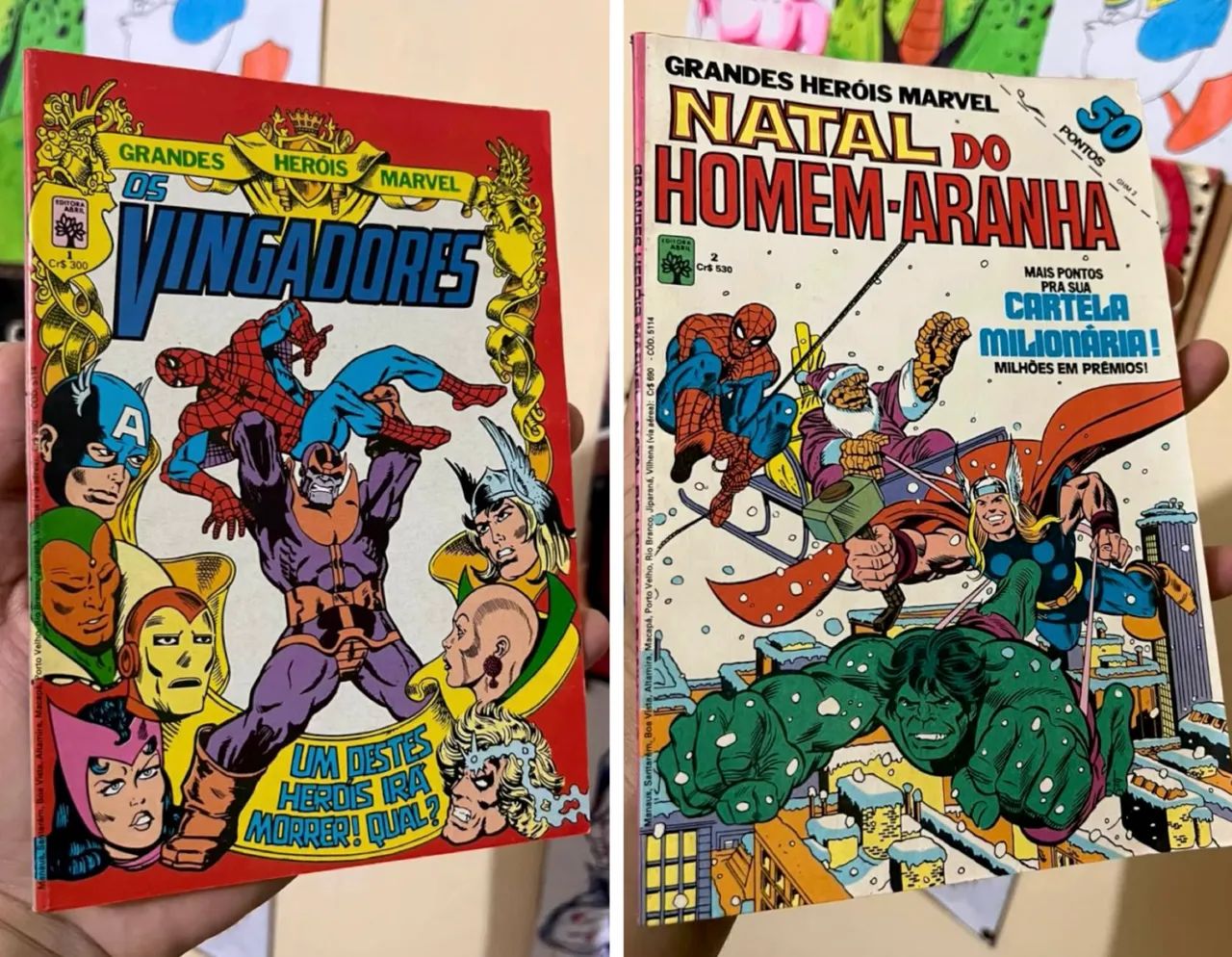 Grandes heróis marvel número 1 e 2 editora abril originais ano 1983