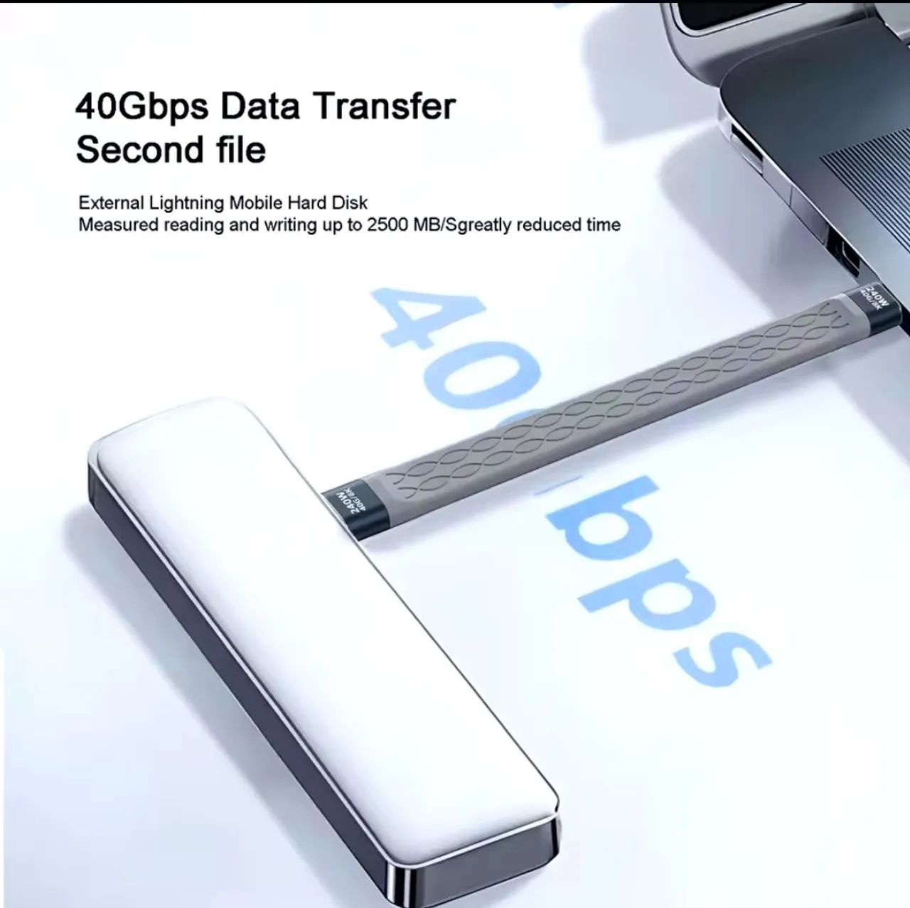 Cabo usb-C 40Gbps 8K 240W *Alta velocidade  - Foto 3