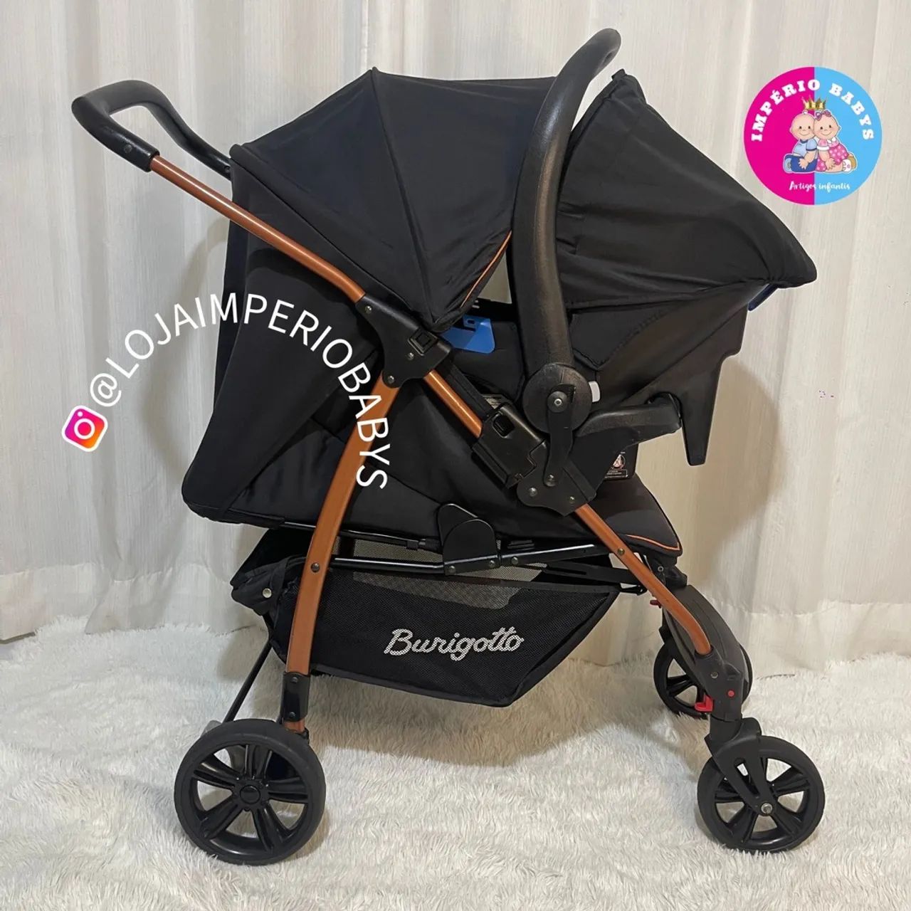 Carrinho de bebê com bebê conforto burigotto  - Foto 2