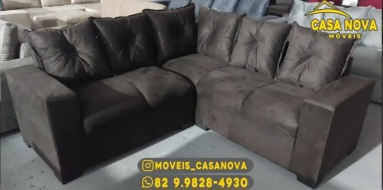 Sofá de Canto em Suede - Conforto e Estilo para sua Sala