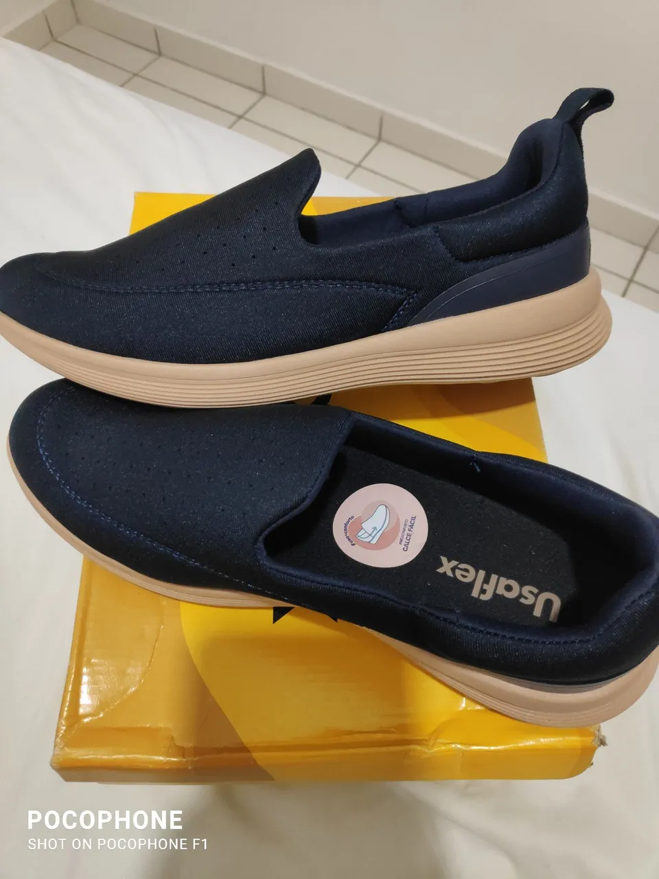 Tênis Usaflex Slip On Azul Marinho