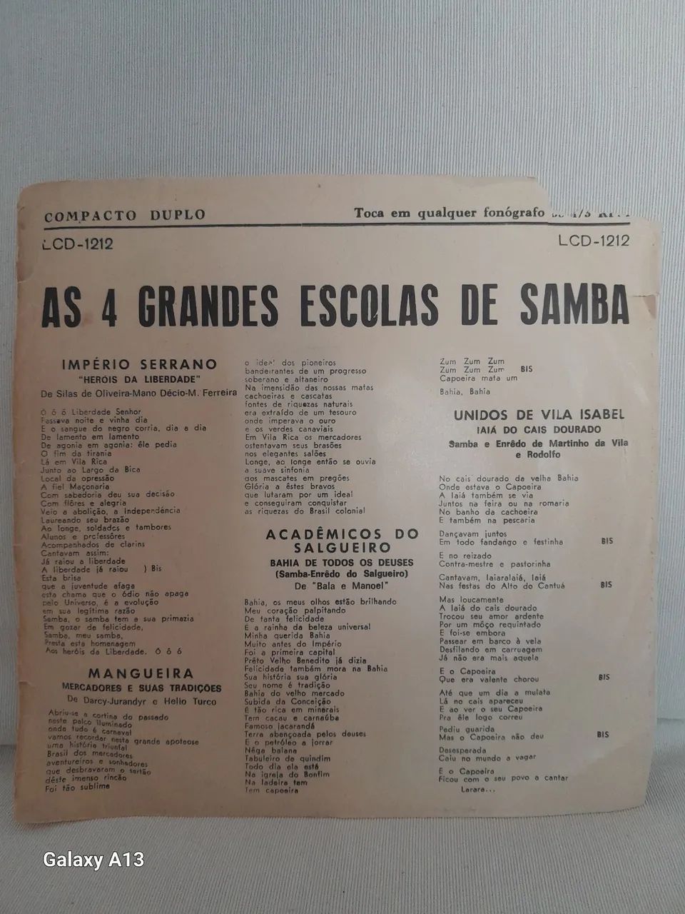 Vinil Compacto-As 4 Grandes Escolas de Samba  - Foto 2