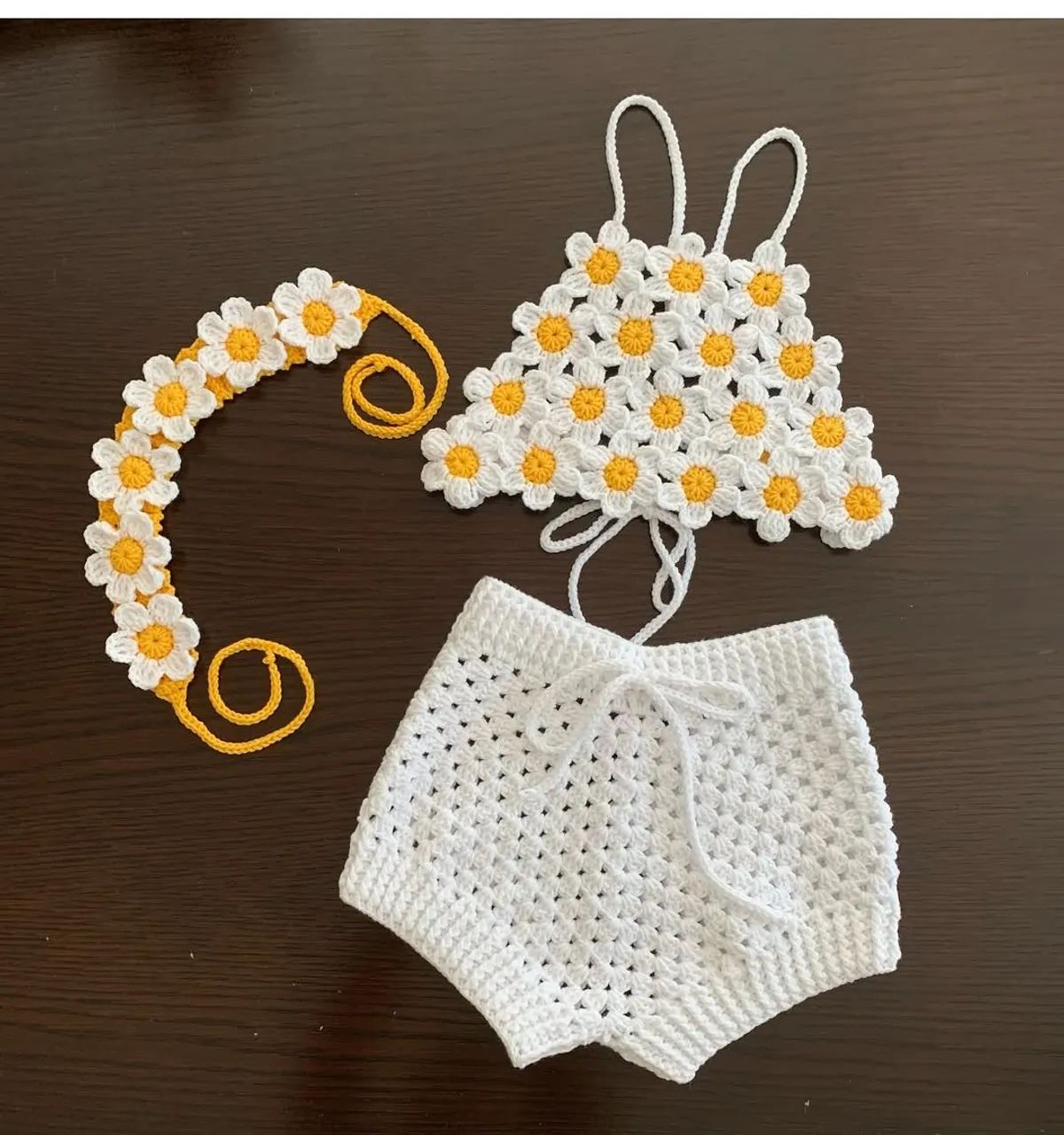 Conjunto Crochê Girassol - Roupa de Praia - Foto 2