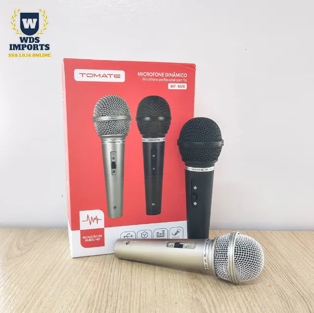 Microfone Profissional Duplo com Fio - Tomate