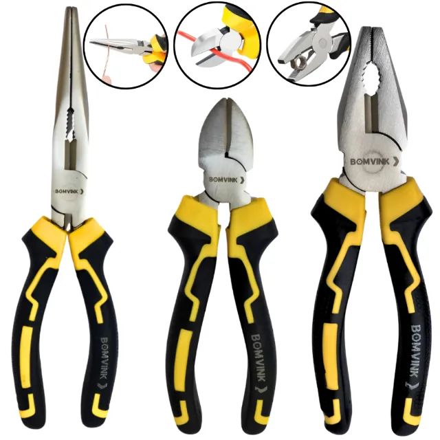 Alicate de Corte Universal de Bico Meia Cana Reto 8 polegadas profissional Eletricista