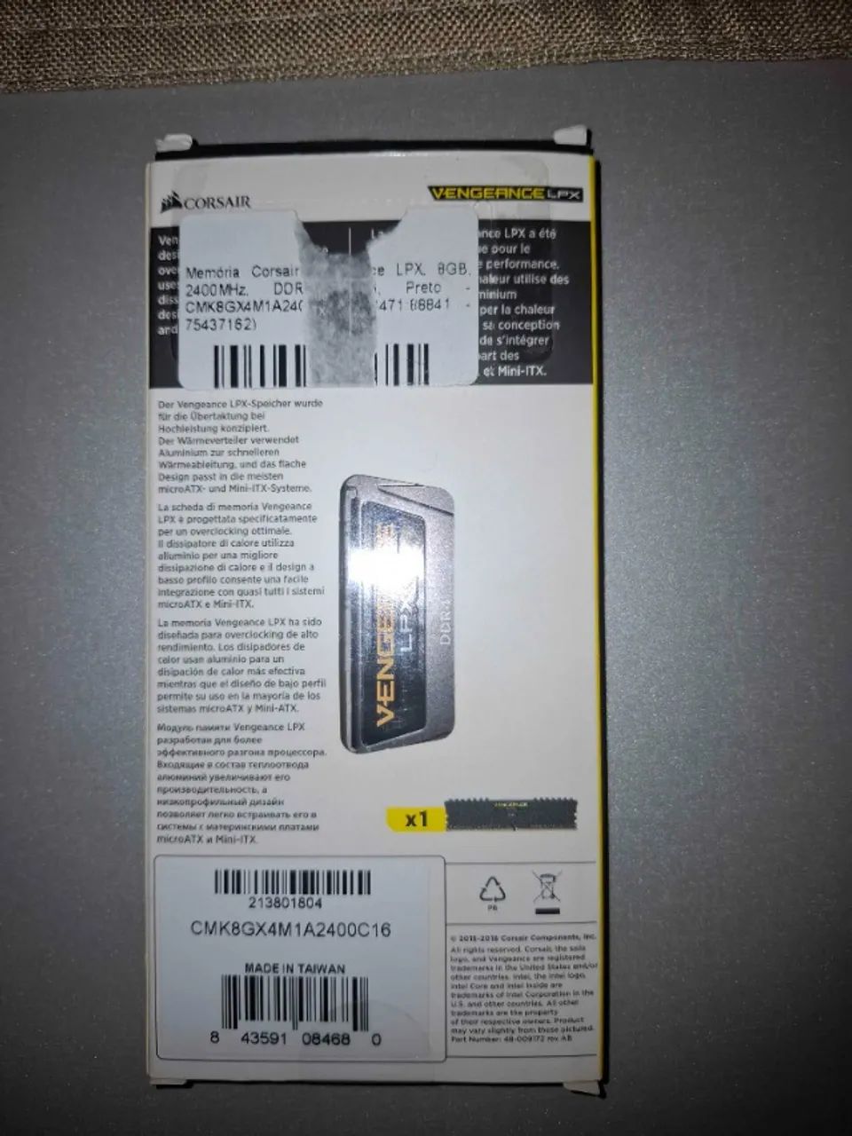 Corsair Vengeance LPX Black 8GBx1 2.4 GHz RAM Memory64396502765699121