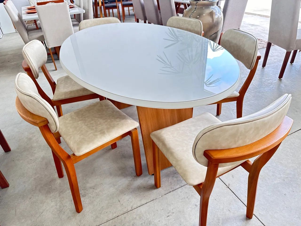 Mesa de Jantar 180x1 Base com Cordas Náuticas 6 Cadeiras - Moderna e Elegante - Foto 2