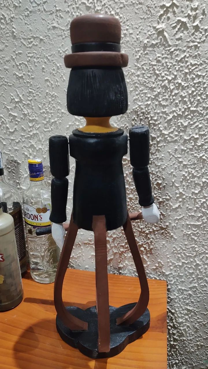 Charles Chaplin Esculpido Madeira Articulado - Foto 3