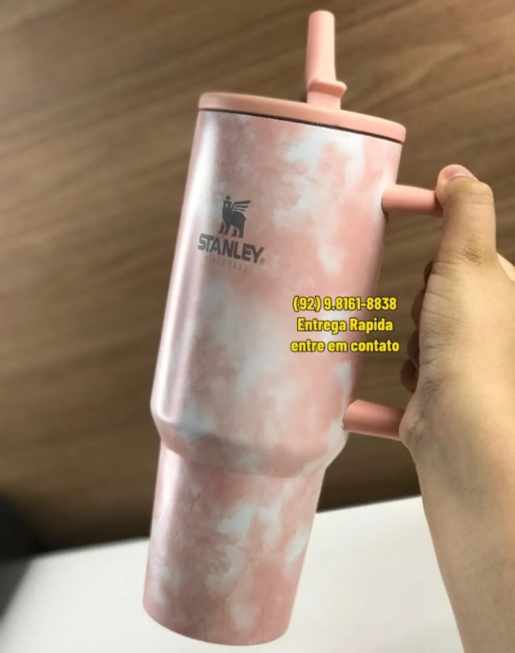 Copo Termico com Canudi de 1200ml Colorido - Entrega Rapida - Foto 2