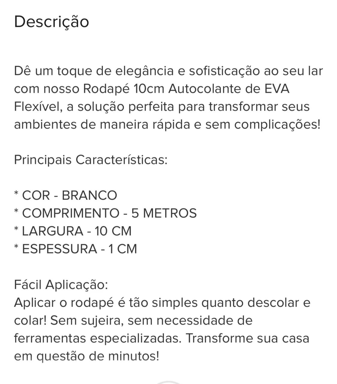 10 cm EVA Baseboard64872654030851121