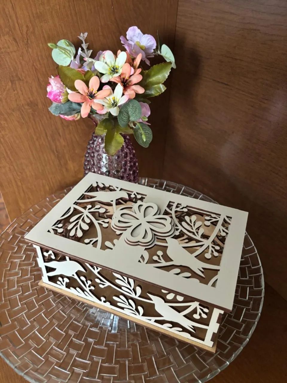 Caixa Decorativa Mdf - porta objetos para lavabos, cozinhas - cortada a laser -exclusiva