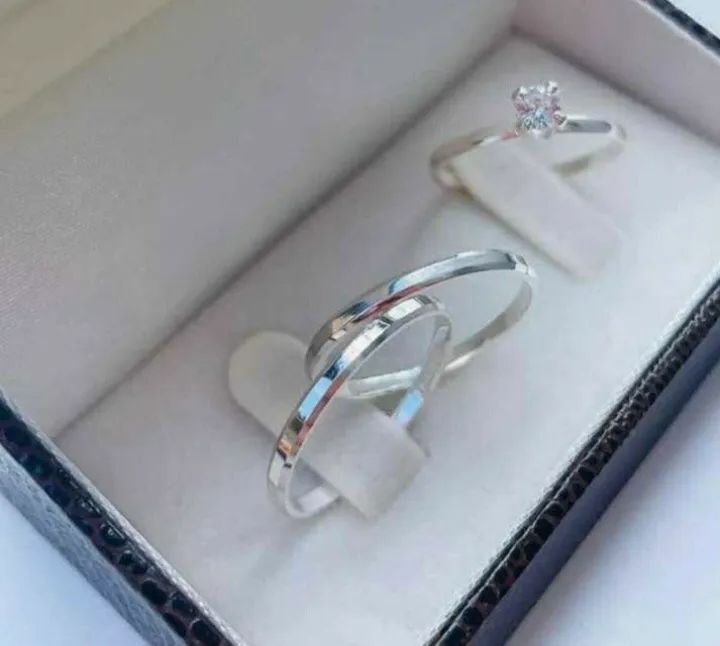 Par de Aliança 2mm Ouro Branco