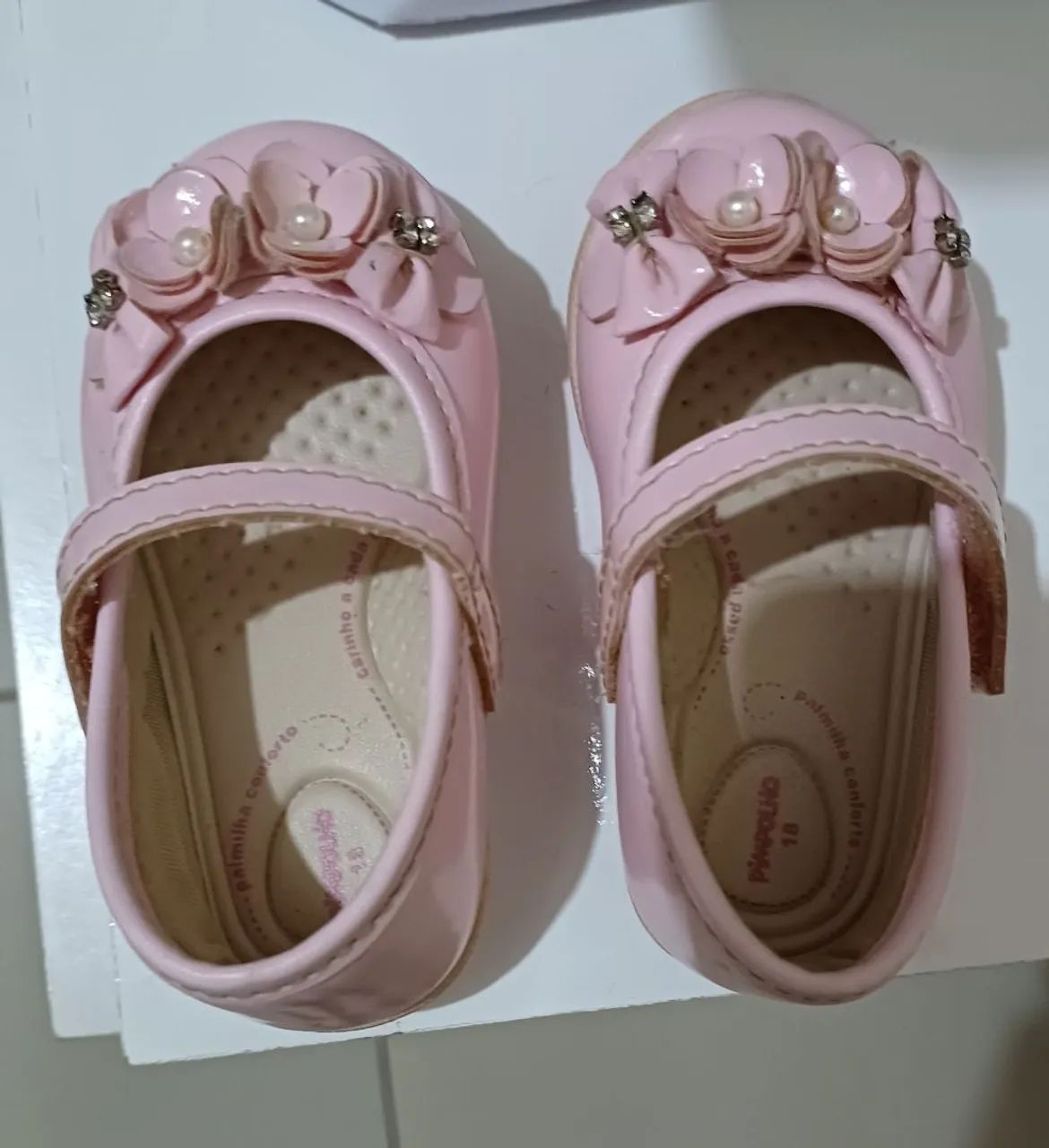 Sapatilhas Bebê Menina Rosa - Pimpolho Tamanho 18