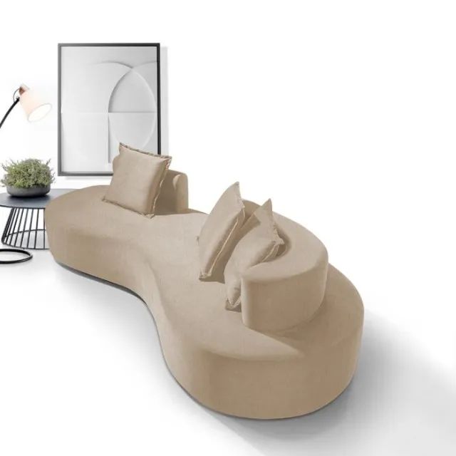 Sofá modular curvo elegante e confortável. Design contemporâneo que se adapta a diversos a