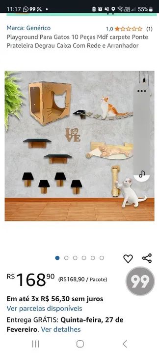 Playground para Gatos 10 Peças MDF