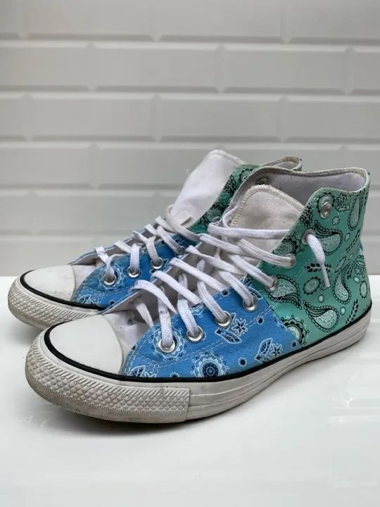 Tênis Converse Chuck Taylor All Star Azul Branco - Foto 2
