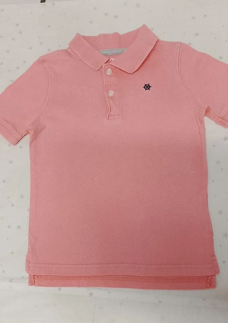 Camisa Polo Rosa Carter's Infantil