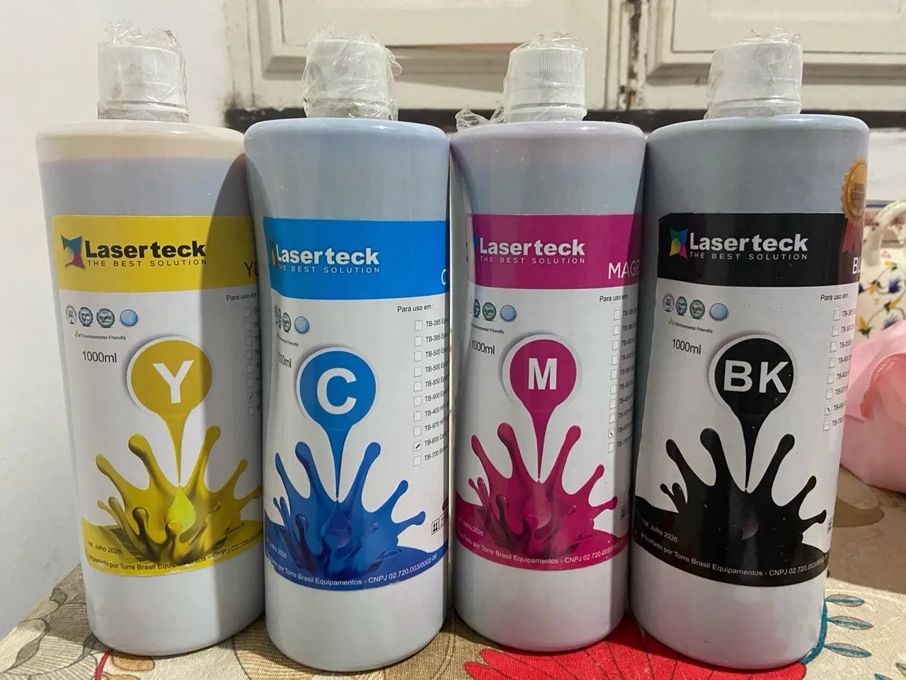 Tinta para Impressora Lasertek 1000ml - Kit com 4 Cores (CMYK)