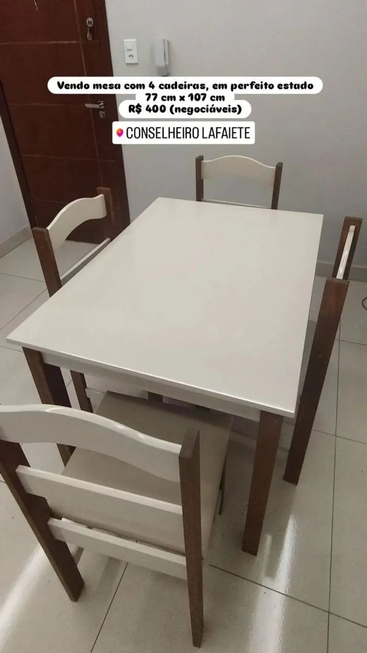 Mesa com 4 cadeiras64307304734723120