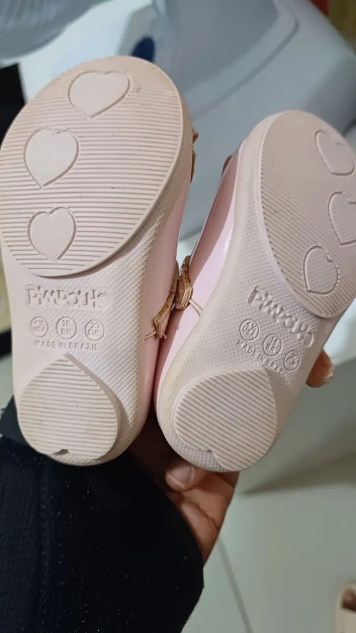 Sapatilhas Bebê Menina Rosa - Pimpolho Tamanho 18 - Foto 3