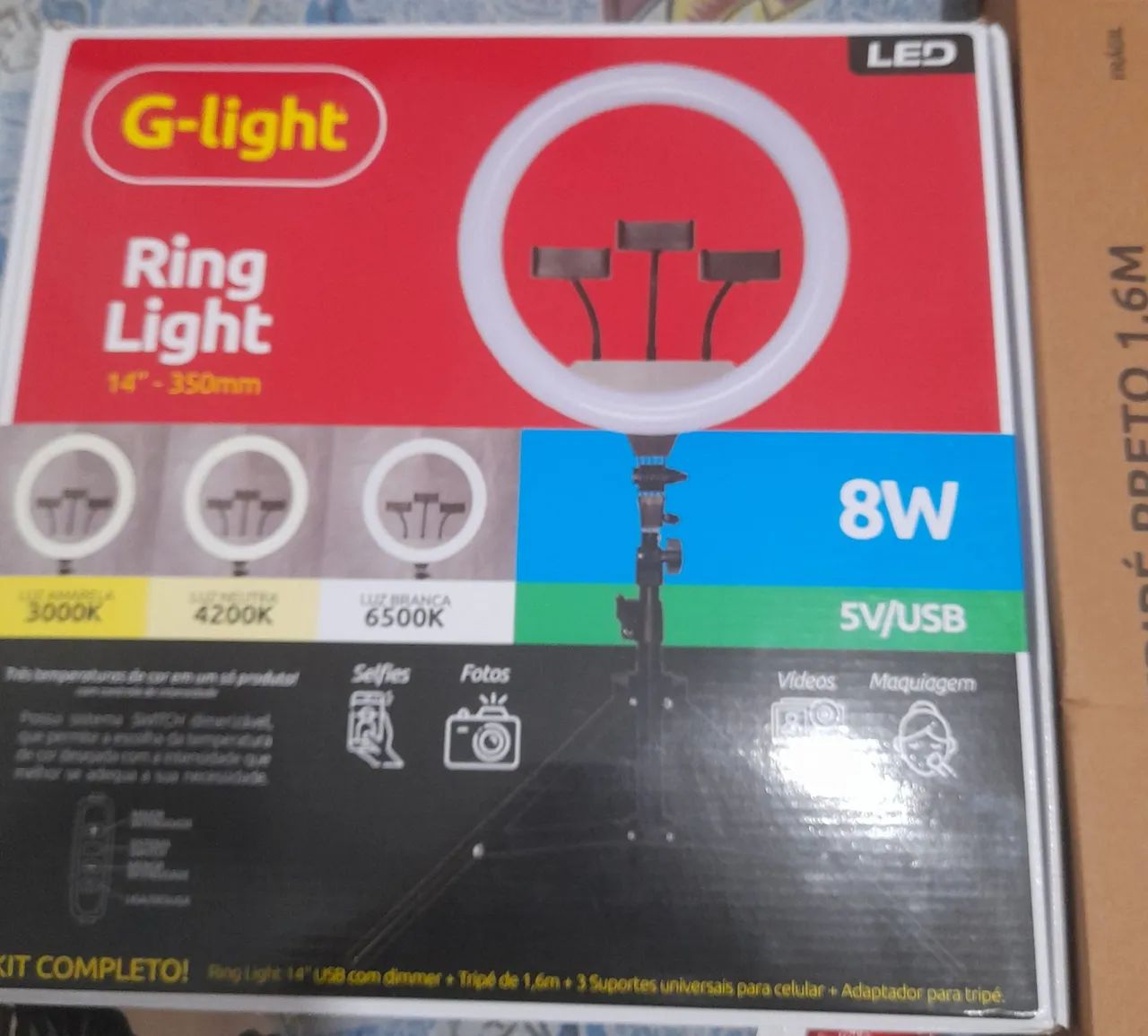 Ring Light G-light 14'' 8W LED para Selfie