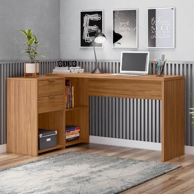 Mesa Office 2060, Côr Branco New    Pronta Entrega 