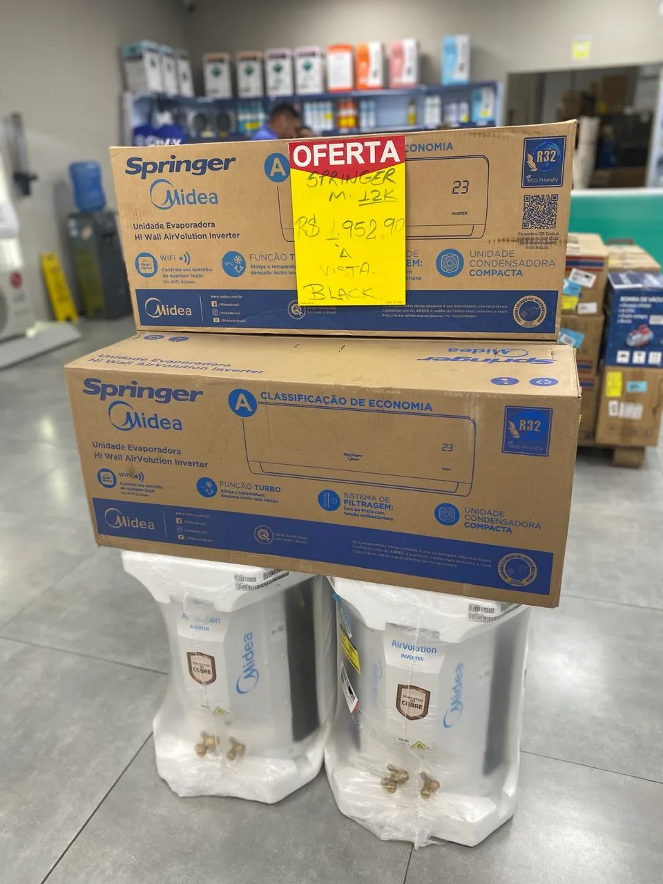 Ar Condi Split Hi Wall Inv Springer Midea Airvolution Connect 12k no Btus  220v R-32