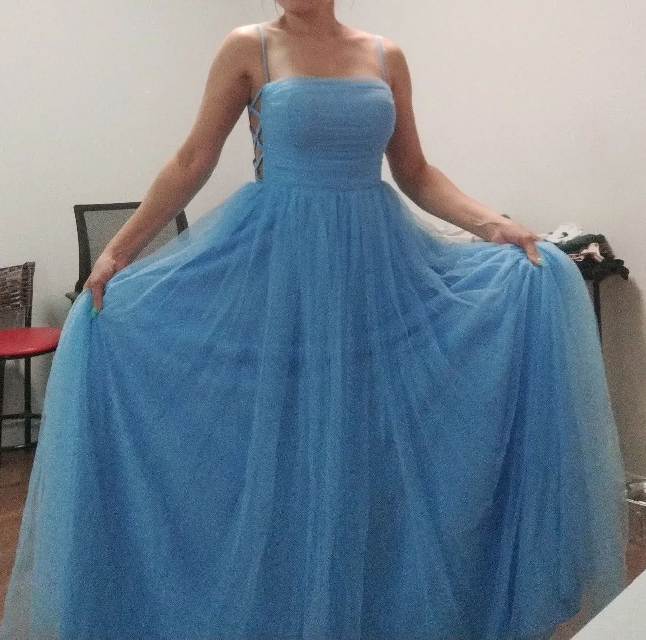 Vestido longo azul de festa nunca foi usado Roupas Vila