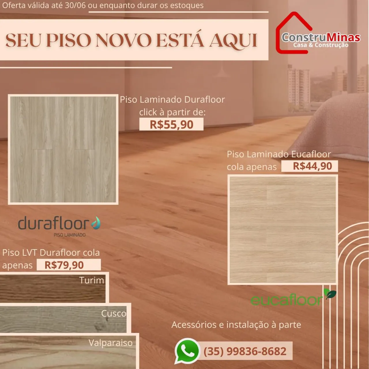 Pisos Laminados e Vinílicos em Promoção!